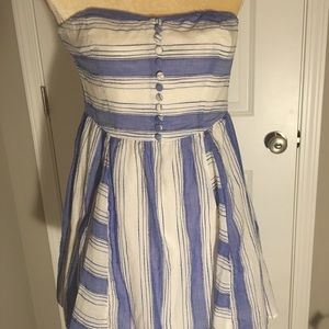 Linen blue and white mini dress sz 2